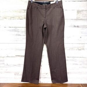 THALIAN Womens Brown Herringbone Flare Dress PUBLISHERS Pants Size 10